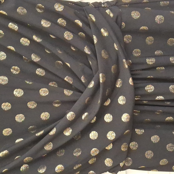 Tommy Hilfiger Petite Metallic Dot Ruched-Waist Dress - Picture 2 of 8